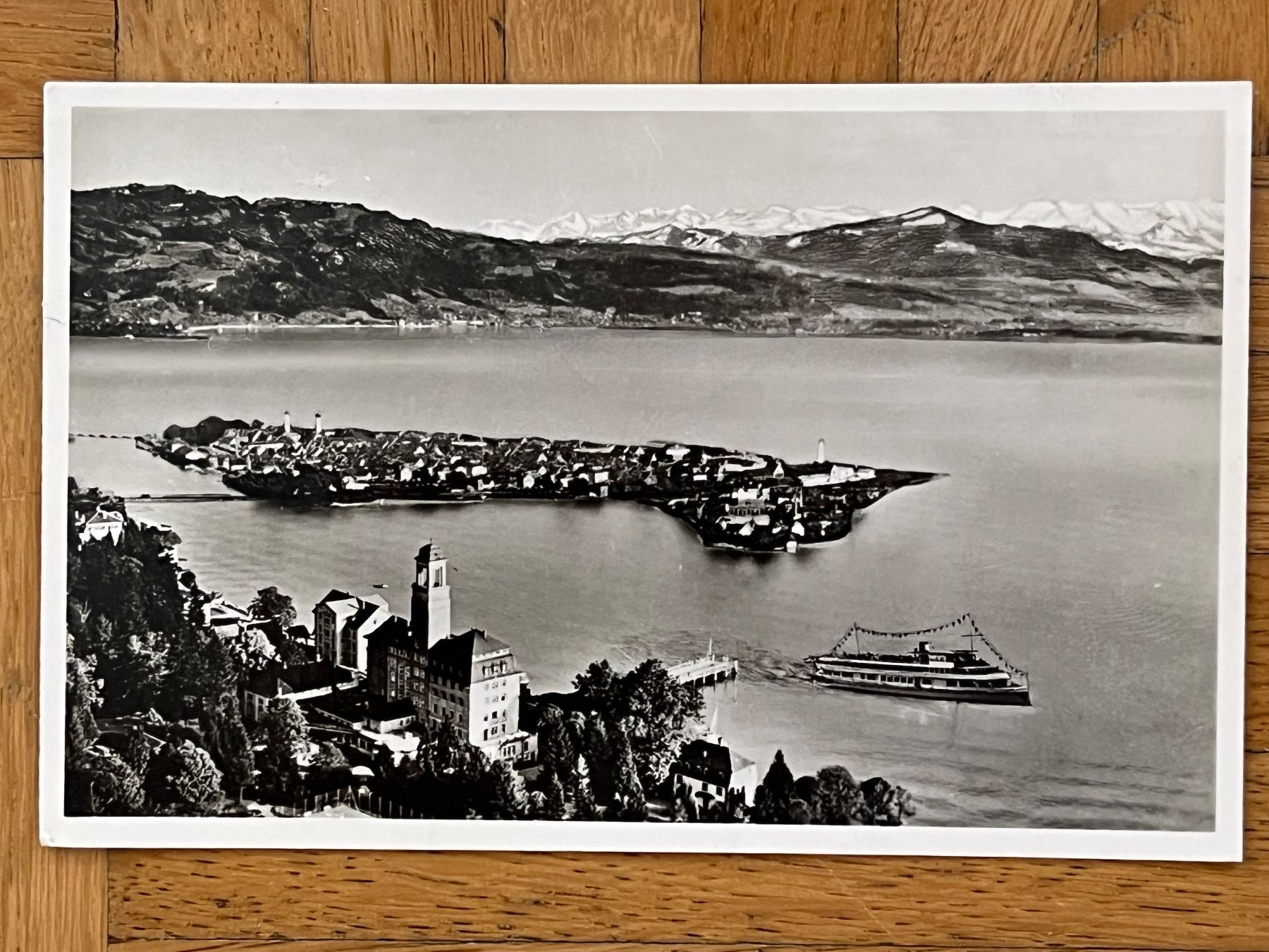 Cartoline postali: Lindau, Bad Schachen, 1954 – Usato da Romanshorn venduto da luxcollect