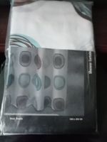Textil-Duschvorhang weiss/blau RONDO