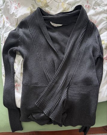 Esprit Strickjacke / Cardigan, Rippstrick, anthrazit – Gr. M