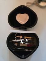 herz förmiges Vintage Necessaire Mini Pedi Cure Set