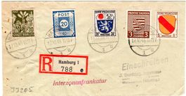 SCHÖNER BELEG VON HAMBURG NACH WEINGARTEN WÜRTTEMBERG -JJ205