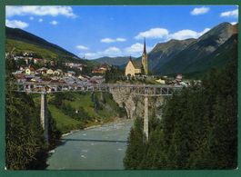 Scuol mit Innbrücke, 1988, gelaufen, Grossformat