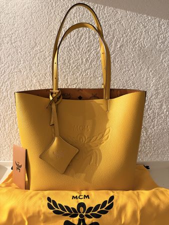 MCM Himmel Shopper Leder gelb, wie neu
