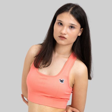Sport BH Damen Seamless HighSupport Fitness Korallen Rot M