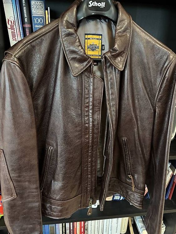 Perfecto En Cuir Schott - Taille 46 - Année 1986 - Occasion Très Bon État