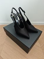 SAINT LAURENT Yasmeen Slingback Pumps in Silk Satin NEW