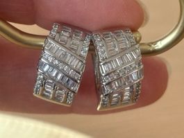 Luxus Elegante Ohrstecker Ohrschmuck Farbe:Silber zirkonia