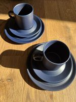 Set aus 2 Vintage Arabia Finland Blues Kaffeetassen