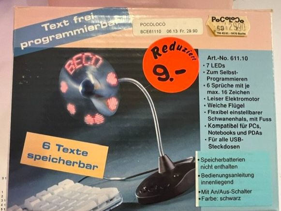 Tutte le decorazioni: Mini-Sommer-Venti, mit Text programmierbar, batteriebetriebe – Nuovo e nell'imballaggio originale da Buchs SG venduto da Pocolocoli 1