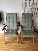 Gartenstühle Holz 2er Set mit Polstern guter Zustand