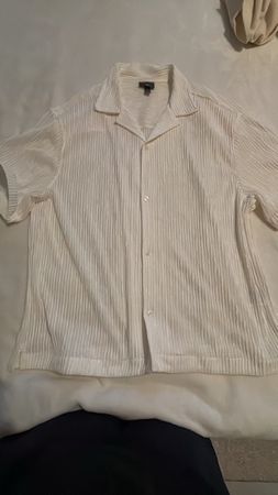 Hemd H&M kurzarm plissiert weiss Grösse XL neuwertig