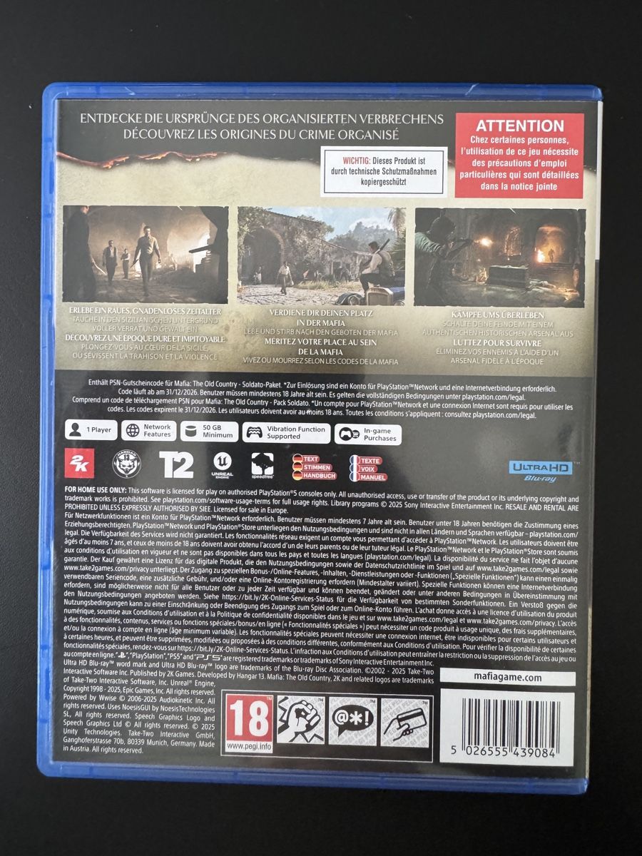 Sony Giochi: Mafia The Old Country PS5 – Usato da Aesch ZH venduto da Anfisa83 1