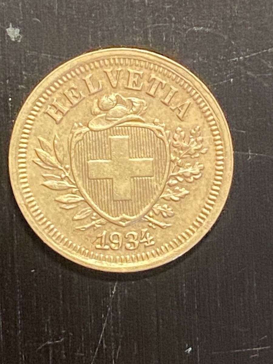 Alle Münzen: Ch, 1 ct 1934 Bronze  – Gebraucht aus Corsier-sur-Vevey von Ginoarturo 1