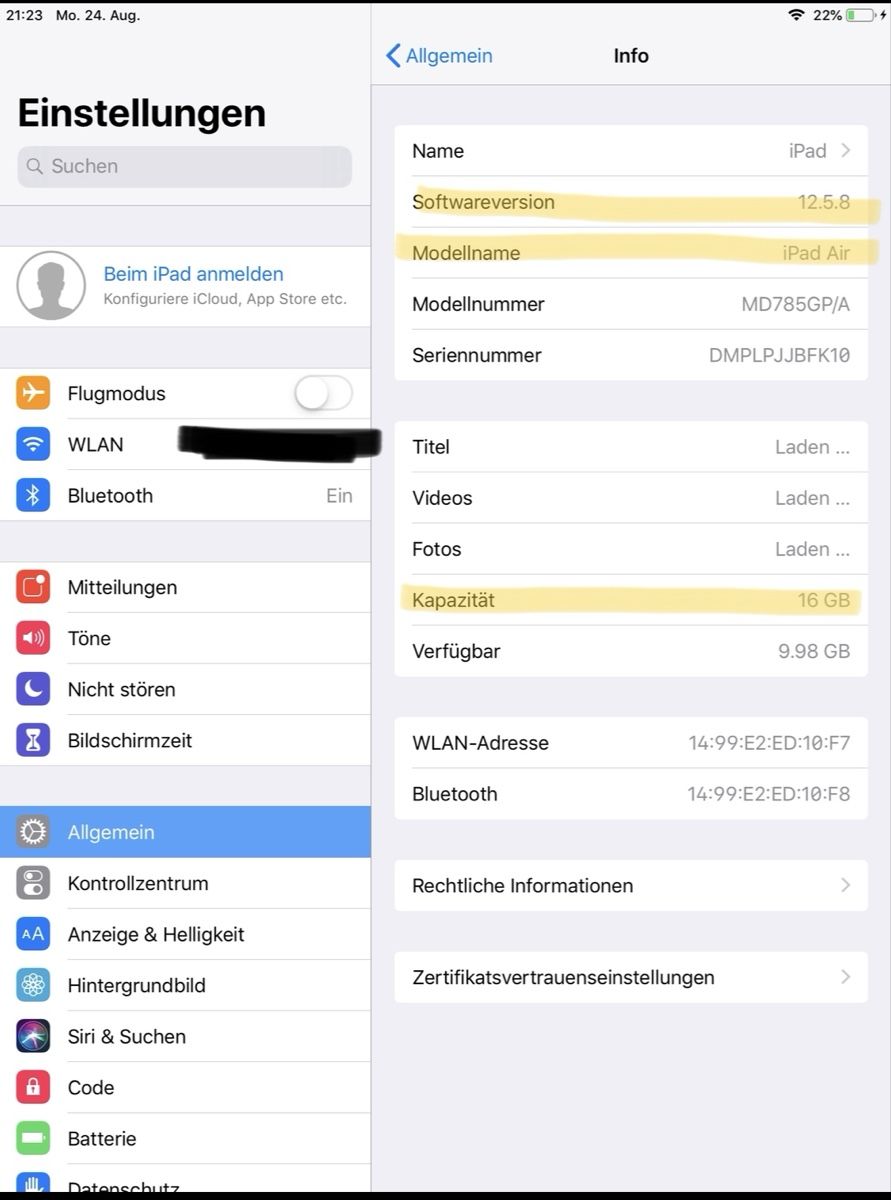 Apple Tablet PC: I Pad Air – Gebraucht aus Samstagern von Norina82 2