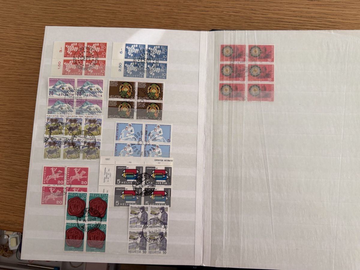 Alle Briefmarken: Album mit 4er Blöcken Schweiz – Gebraucht aus Murgenthal von Tina_4055 6