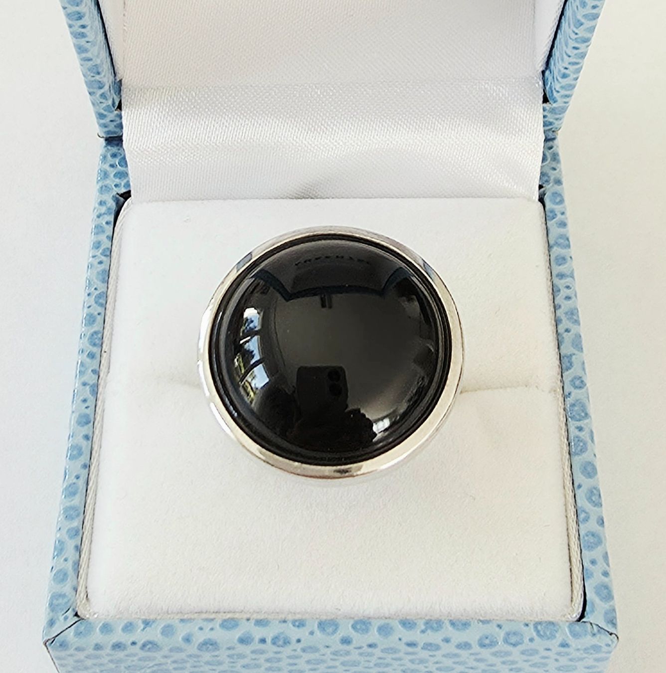 Anelli: Silber 925 Ring mit Cabochon Onyx - Neu – Nuovo e nell'imballaggio originale da Uetikon am See venduto da Coralreef 1