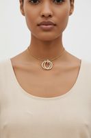 A/C Halskette goldfarben mit Strass-Ringen