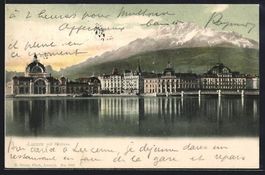 AK Luzern, Uferpartie mit Pilatus, 1904
