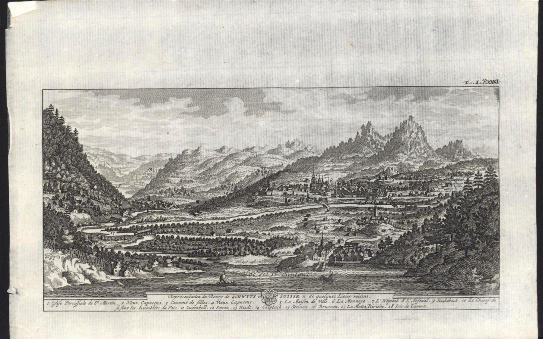 Incisioni: Schwyz Originalkupferstich von 1778 – Usato da Rafz venduto da Helvet32 1