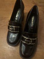 Schwarze Tamaris Lack-Pumps mit Blockabsatz, Gr. 38 👍
