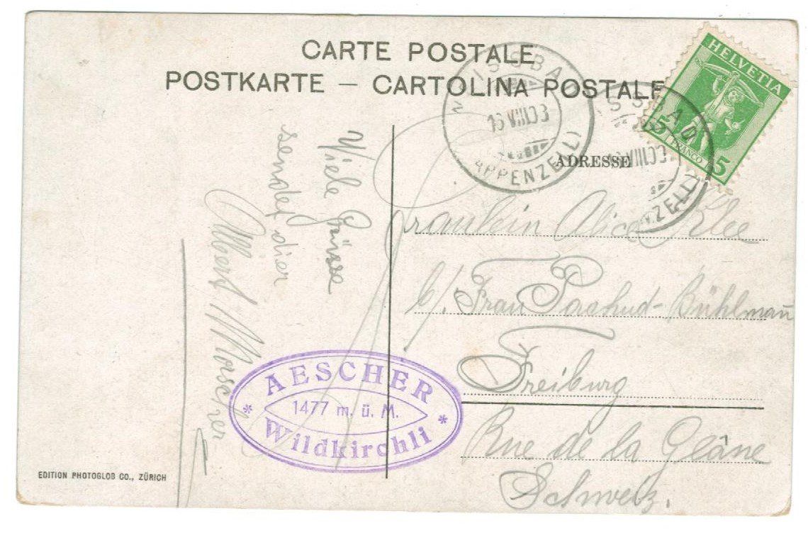 Cartoline postali: AK Wildkirchlein 1903 – Usato da Zürich venduto da Tolima194 1