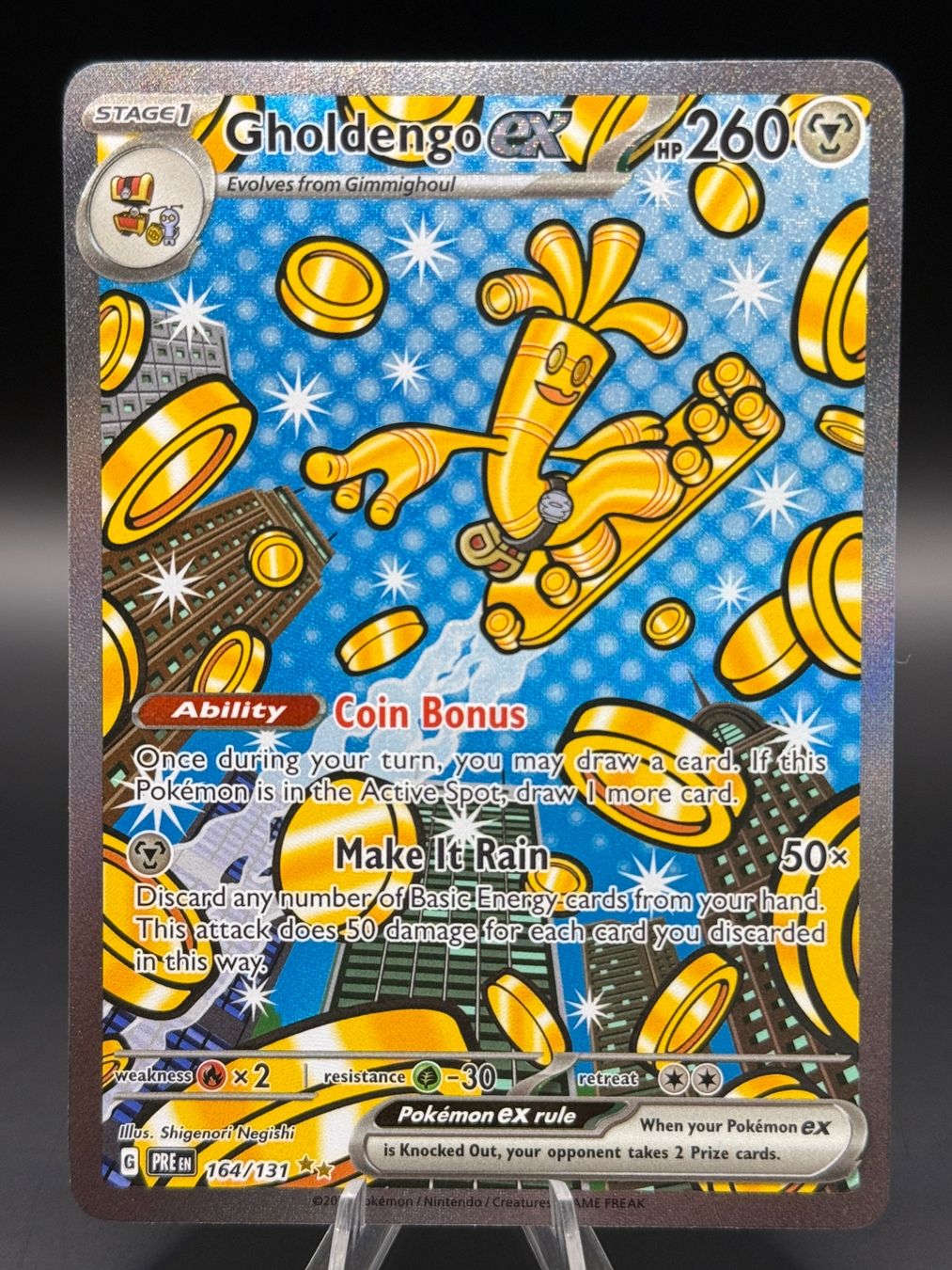 Pokémon Carte collezionabili: Gholdengo ex 164/131 EN Prismatic Evolutions – Nuovo (secondo la descrizione) da Langenthal venduto da TheCrib