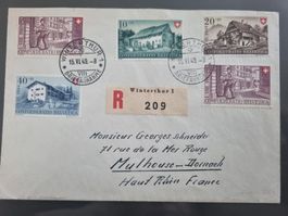 1949 : Pro Patria Serie auf  Ersttags- Brief : KP 200.--