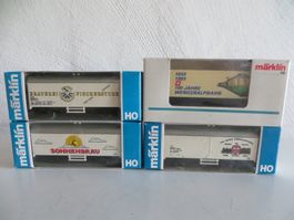 Märklin H0: Set mit 4 verschiedenen Werbewagen, WS, OVP