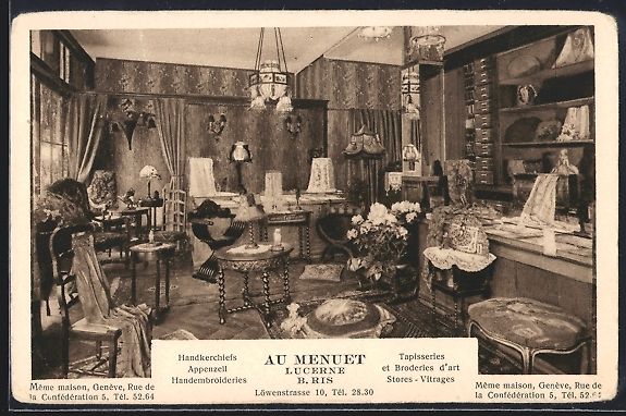 Cartoline postali: Lucerne, Au Menuet Lucerne, Tapisseries  – Usato da Berlin venduto da bartko-reher