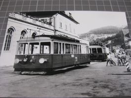 AK Rheineck mit zwei Tram