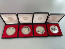 4x 5 Franken Gedenkmünzen 1989 General Henri Guisan PP Etui
