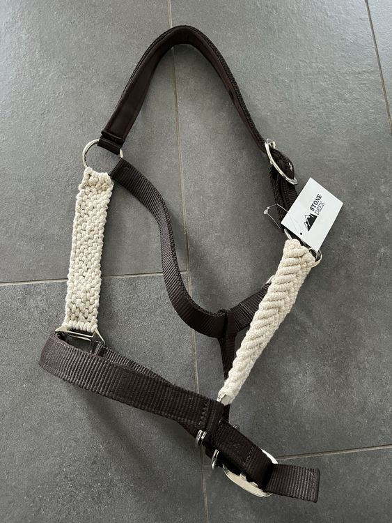 Brama West Pferdehalfter Leder 'Indian Summer' - Mit Strasssteinen, Größe Cob, Weich Gepolstert