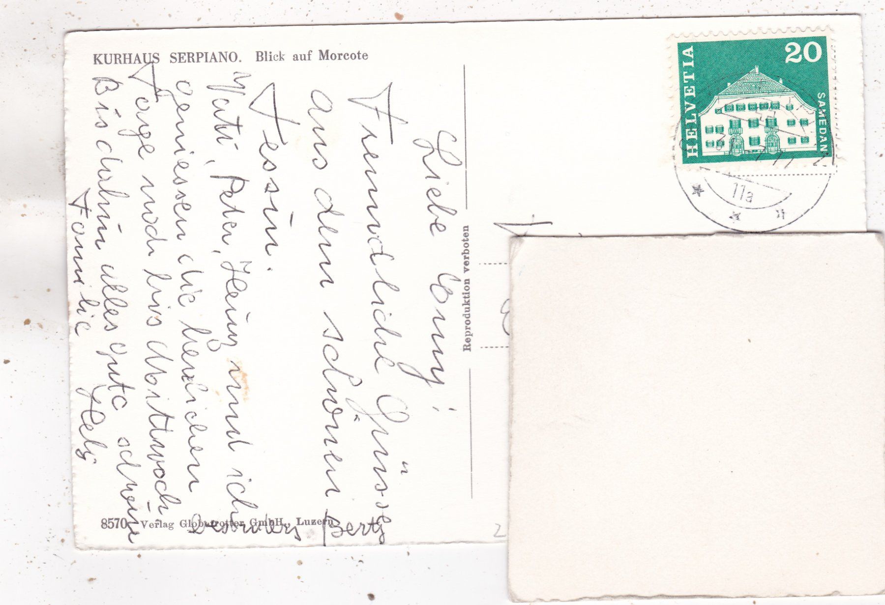 Cartoline postali: Kurhaus Serpiano Blick auf Morcote – Usato da Herisau venduto da Lisegrat2008 1
