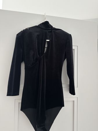 Zara Black Velvet Party Bodysuit