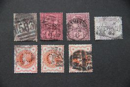 Grossbritannien - Queen Victoria - gelochte Briefmarken