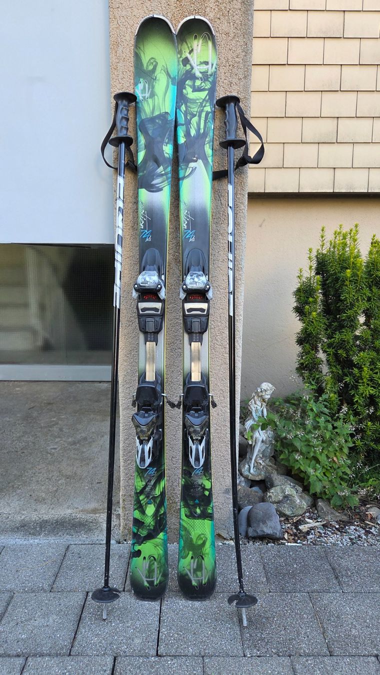 Sci: Ski Burton (Carving) mit Bindung und Stöcken – Usato da Au ZH venduto da AdrianE03