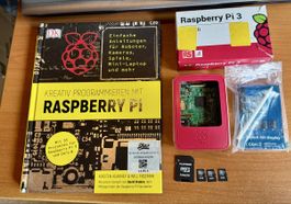 Raspberry Pi 3 Set + 3.5” Display + 3x 8GB microSD + Buch