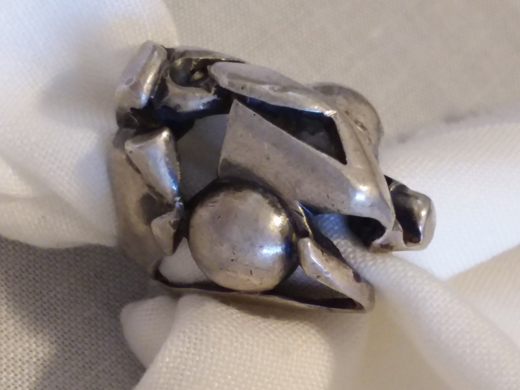 Ringe: Vintage 70er Modernist Handmade Silber Ring, 54 – Gebraucht aus Zürich von sanwit