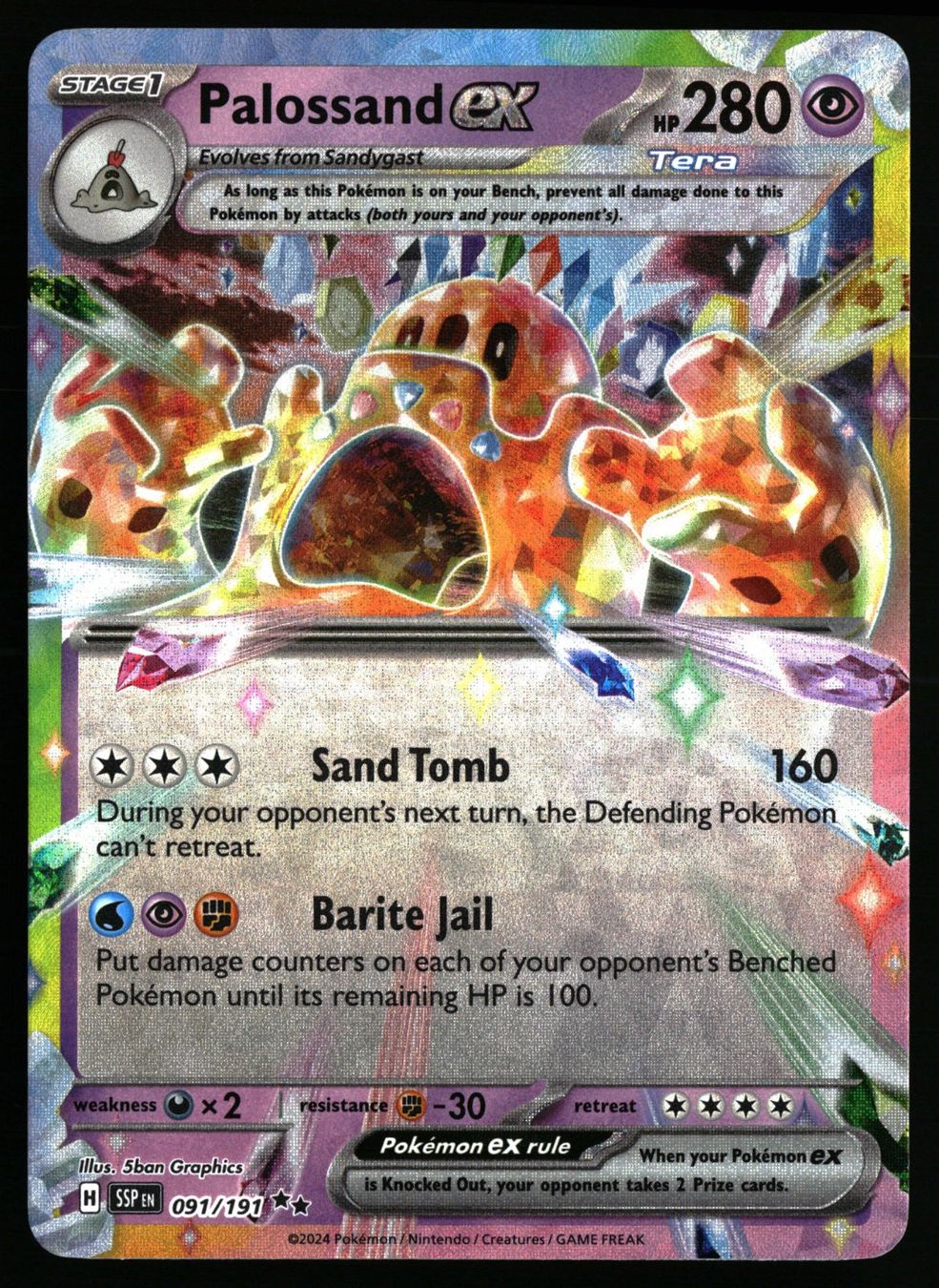 Pokémon Carte collezionabili: Palossand ex #91 Pokemon Surging Sparks – Usato da Feuerthalen venduto da Plazatoys