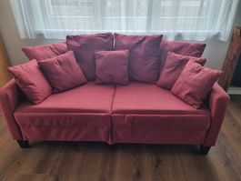 2er Sofa, rot 155cm breit
