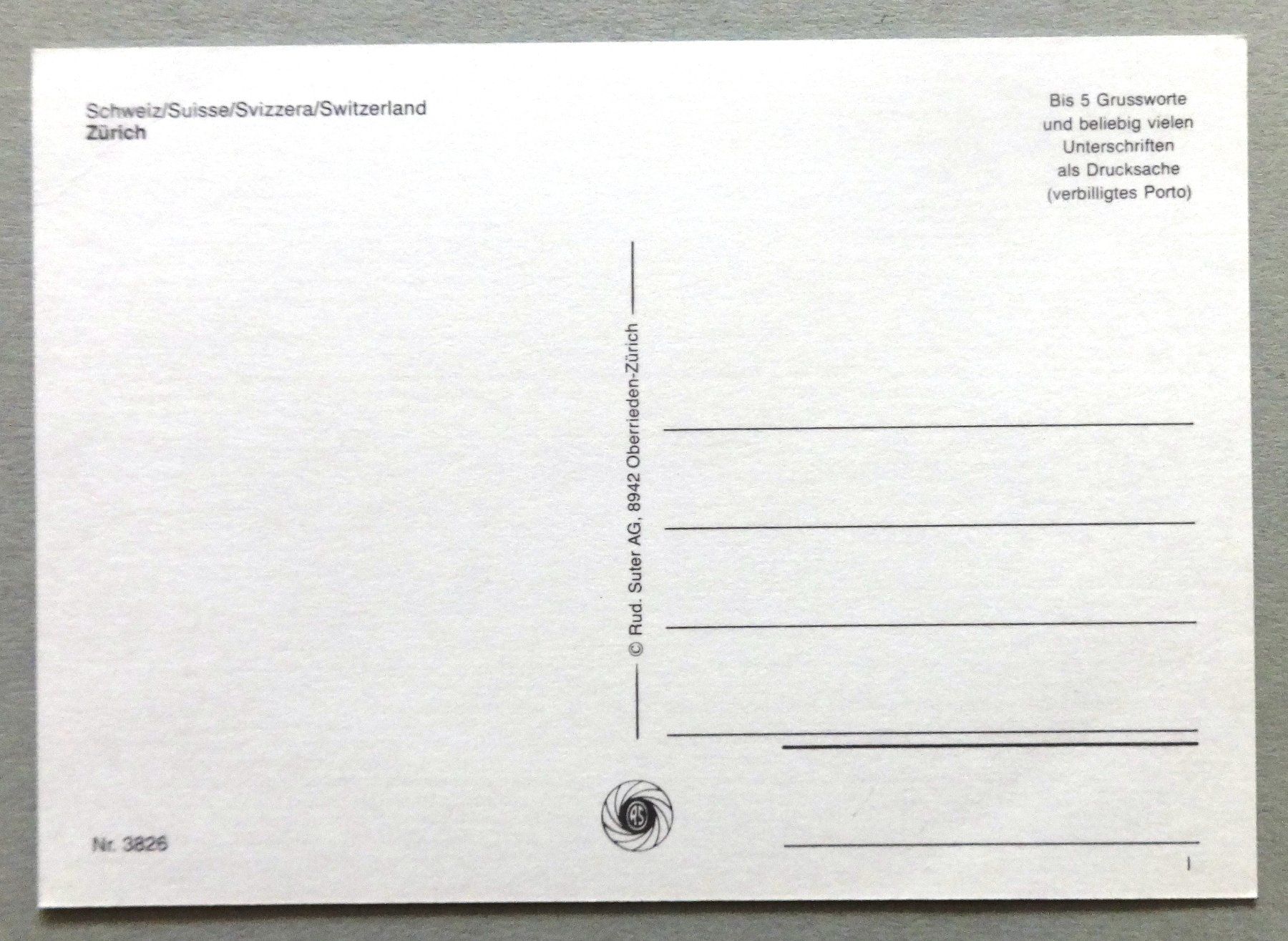 Cartoline postali: Zürich – Usato da Fétigny venduto da Billy2miny 1