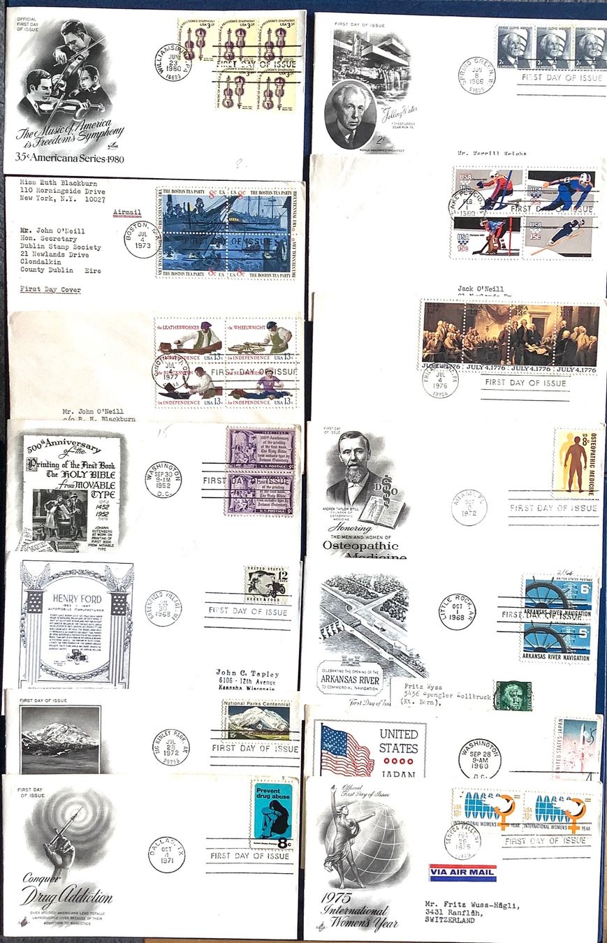 Alle Briefmarken: 1952 - 1980 USA / Div. FDC – Gebraucht aus Liestal von Skunk02