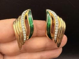 Vintage-Ohrringe Cabouchon Paris – Goldfarben
