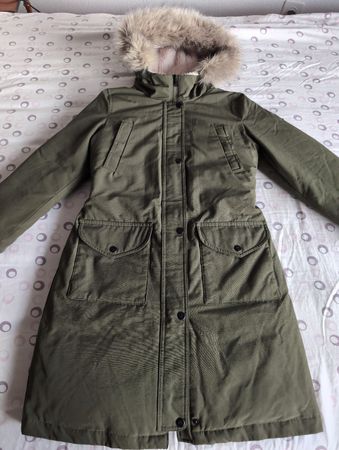 Ralph Lauren Down Coat, Khaki, Size XS, Faux Fur Hood 5