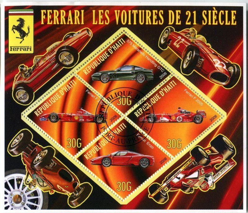 Tutti i francobolli: Block "Ferrari". Haiti – Nuovo e nell'imballaggio originale da Basel venduto da Butsch5