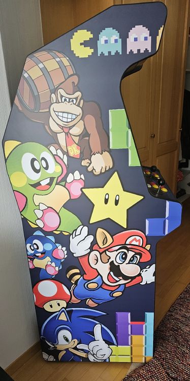 Stickers Borne d'Arcade - Personnages Retro (Mario, PacMan