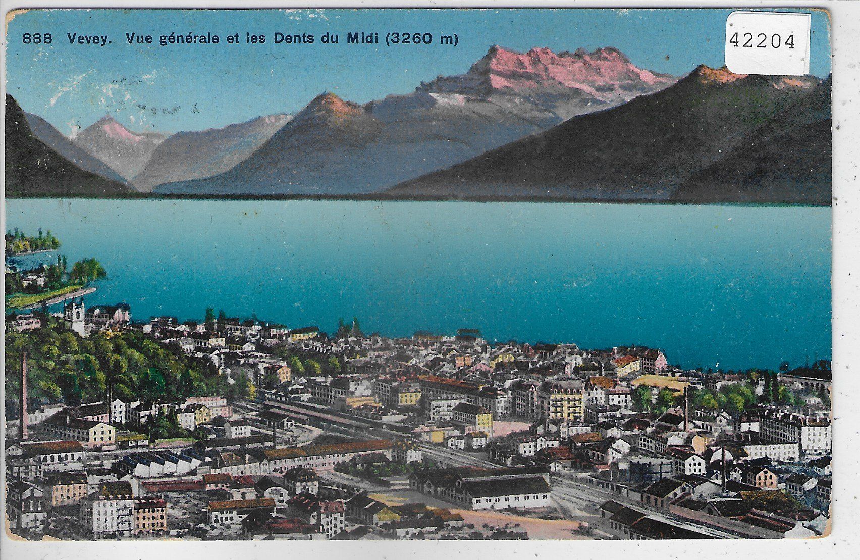 Cartoline postali: Vevey - Vue generale - Litho – Usato da Ettingen venduto da Kartenplanet