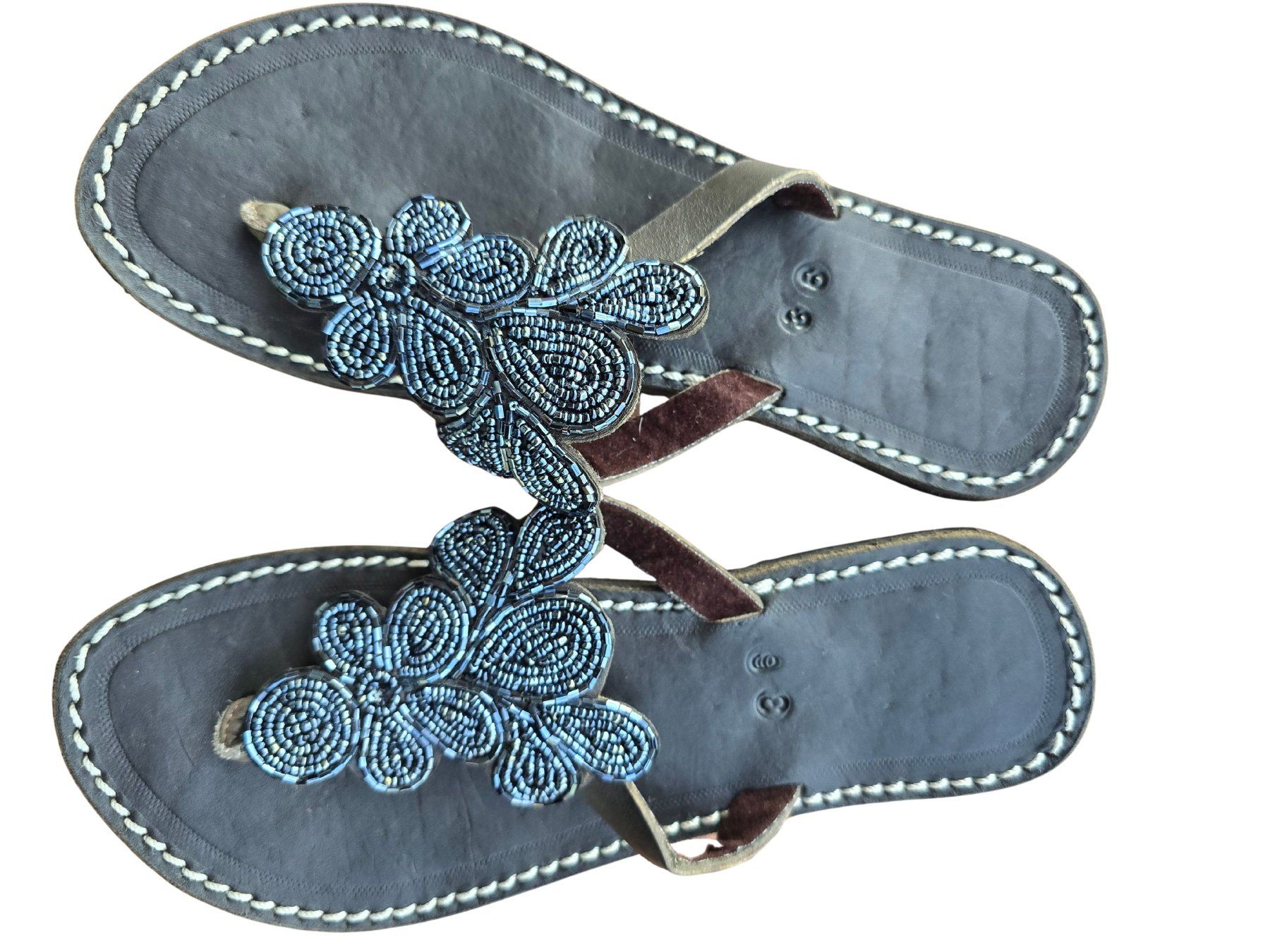 Damenschuhe: Handgemachte Leder-Sandalen - Anthrazit 36 – Neu und originalverpackt aus Brione s. Minusio von Littleninja