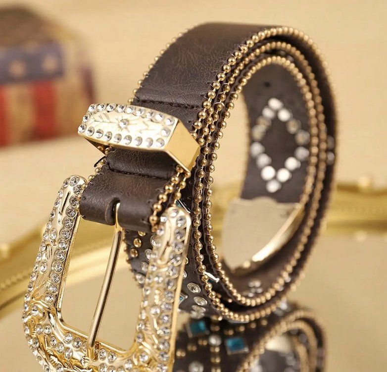Cinture: Brauner böhmischer PU-Ledergürtel – Nuovo e nell'imballaggio originale da Lausanne venduto da FASHION-WORLD-SHOP 2