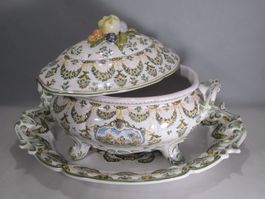 Original Fayence Schüssel mit Platte, Lallier à Moustier TOP